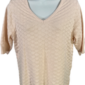 Ella Moss Women’s Cream/Light Pink 1/2 Sleeve Textured Sweater - S