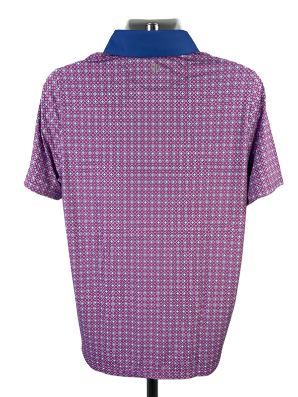 Graham Luxe Men's Purple Leighton Side Vented Short Sleeve Polo Golf Shirt - M image 2