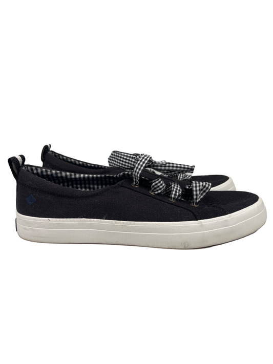 Sperry Women's Black/White Gingham Crest Vibe Top-Sider Lace Up Sneakers - 8.5