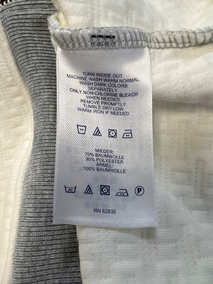 Lands End Women's White/Gray Long Sleeve Full Zip Sweatshirt Jacket - M image 4