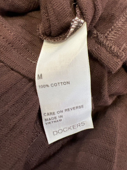 Dockers Women's Brown Long Sleeve Semi-Sheer Hooded Shirt - M image 4