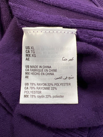 Karen Scott Women's Purple Ribbed Open Front Long Sleeve Cardigan Sweater - XL image 4