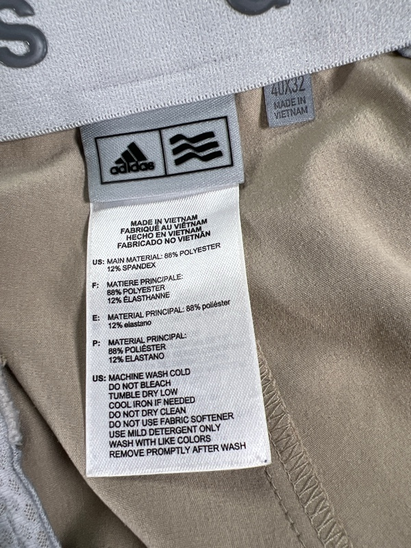 adidas Men's Beige Athletic Golf Pants - 40x32 image 3