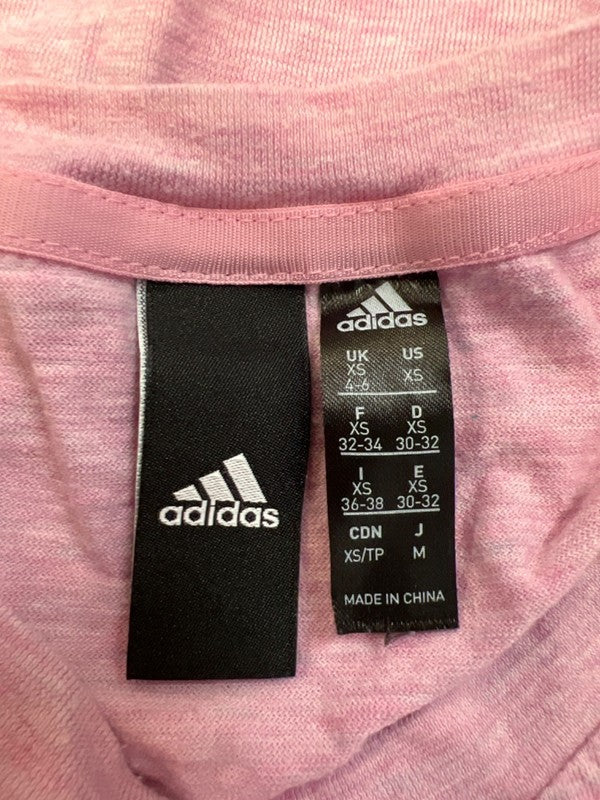 Adidas Women's Pink Heather Logo Sleeveless Hi-Low Athletic Tank Top - XS image 3