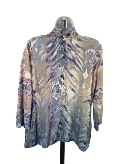 Chico's Women's Multicolor Sheer Open Front Elbow Sleeve Cardigan - 2/US 12 image 2
