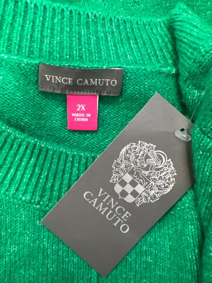 Vince Camuto Women's Green Long Sleeve Crewneck Sweater - 2X Plus image 3
