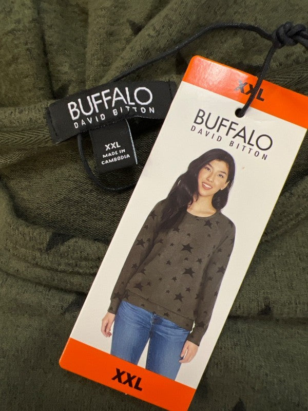 Buffalo David Bitton Women's Green Army Twinkle Long Sleeve Shirt - XXL image 3