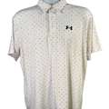 Under Armour Men's White/Black Playoff Short Sleeve Athletic Polo Shirt - M