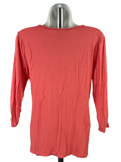 White House Black Market Women's Pink 3/4 Sleeve Shirt/Blouse - S image 2