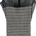 Ann Taylor Women’s Black/Gray Mesh Trim Sleeveless Knit Blouse - L