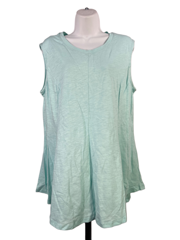Anthropologie Eri+Ali Women's Blue Cotton Tunic Sleeveless Shirt - XL