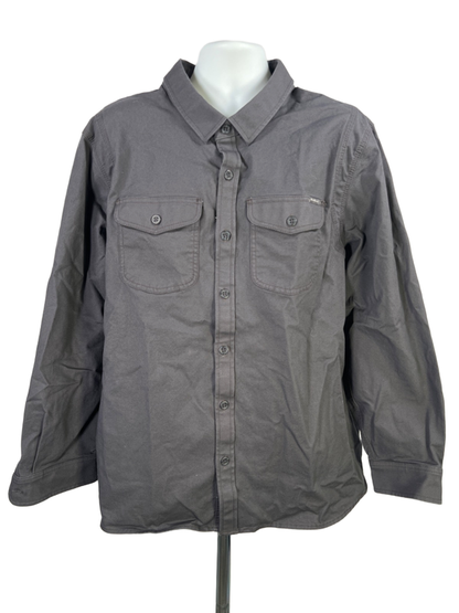 Eddie Bauer Men's Dark Gray Canvas Mountain Ops Button Up Jacket - 3XL