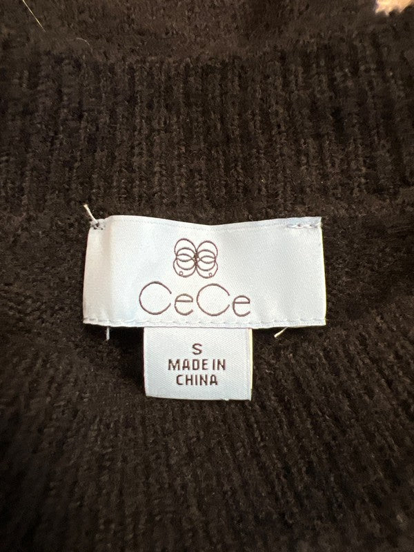 CeCe Women’s Black/White Sequin Stripe Long Sleeve Sweater - S image 3