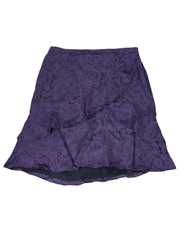 Michael Kors Women's Purple/Black Paisley Layered Skirt - 14