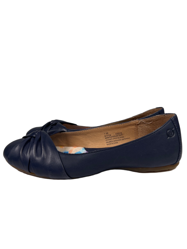 Born Women's Blue Lilly Leather Slip On Ballet Flats - 7.5 image 5