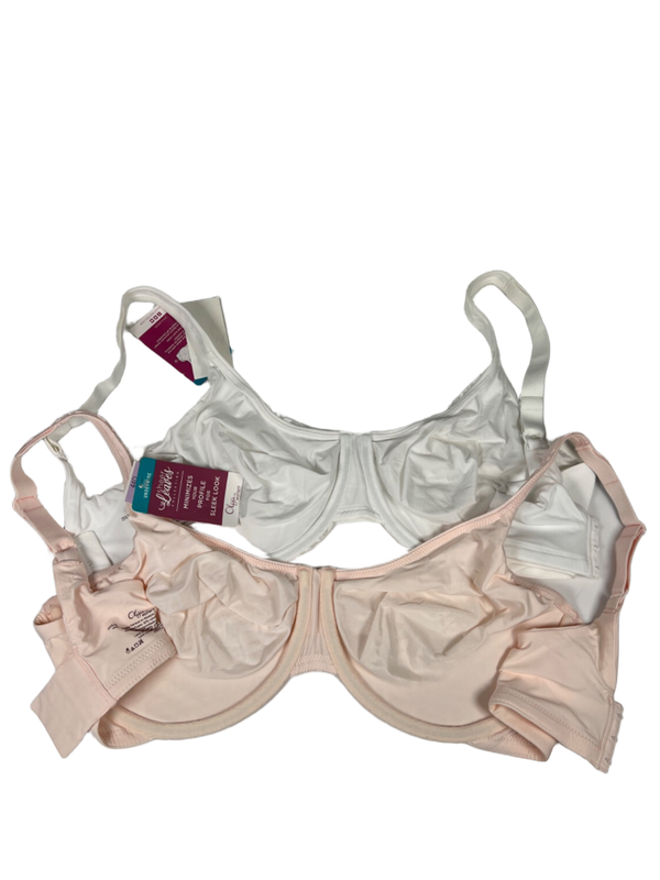 Olga by Warner's Women's Pink/White Lace Sheer Underwire Lot of 2 Bra's - 44D image 2