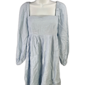 J.Crew Women's Blue Squareneck Soft Gauze 3/4 Sleeve A-Line Dress - XS