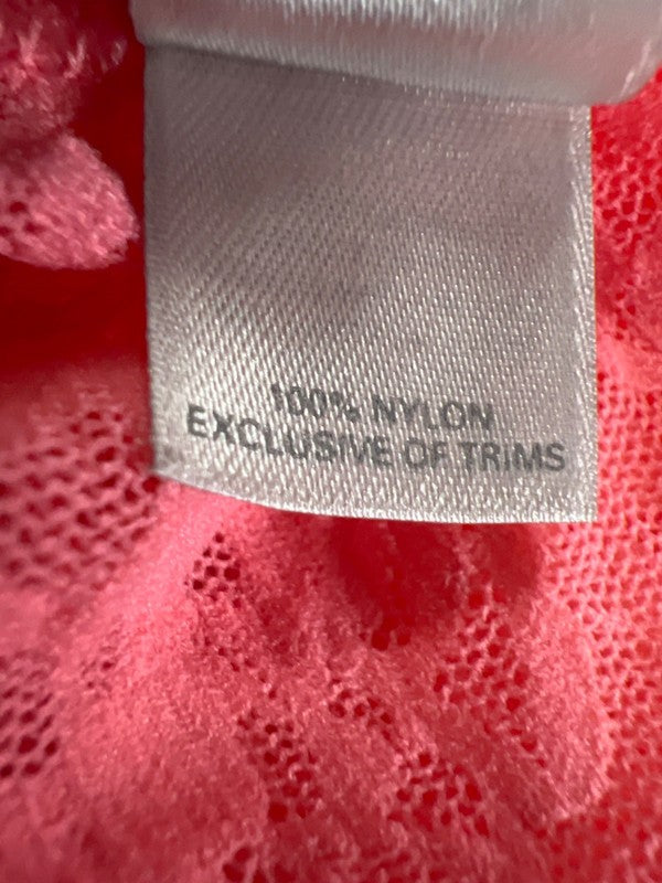 Victoria's Secret Women's Pink Lace Mesh Long Bell Sleeve Mini Night Dress - M image 4
