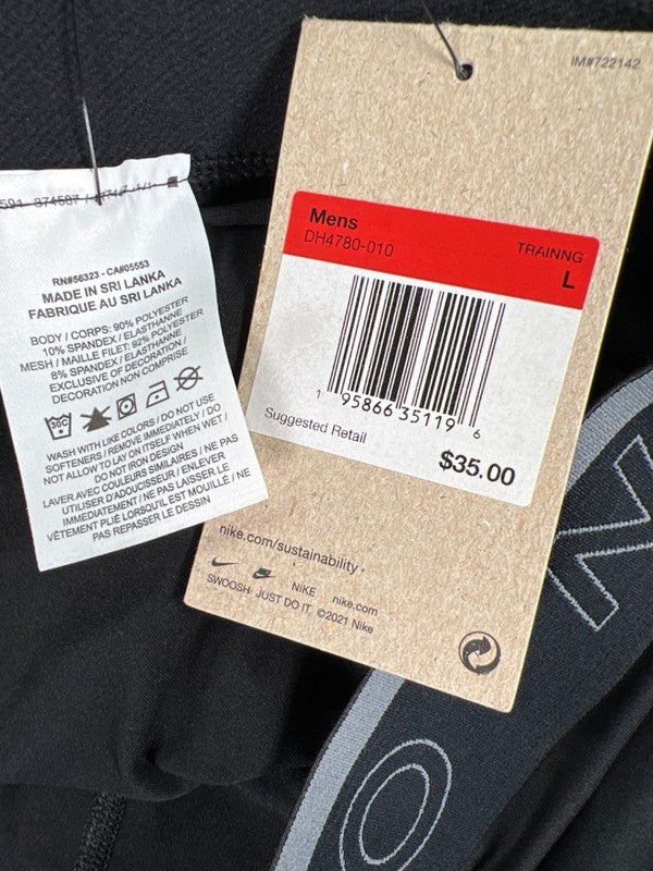 Nike Men's Black Pro 3/4 Length Training Athletic Tights - L image 3