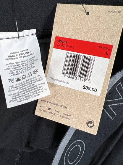 Nike Men's Black Pro 3/4 Length Training Athletic Tights - L image 3