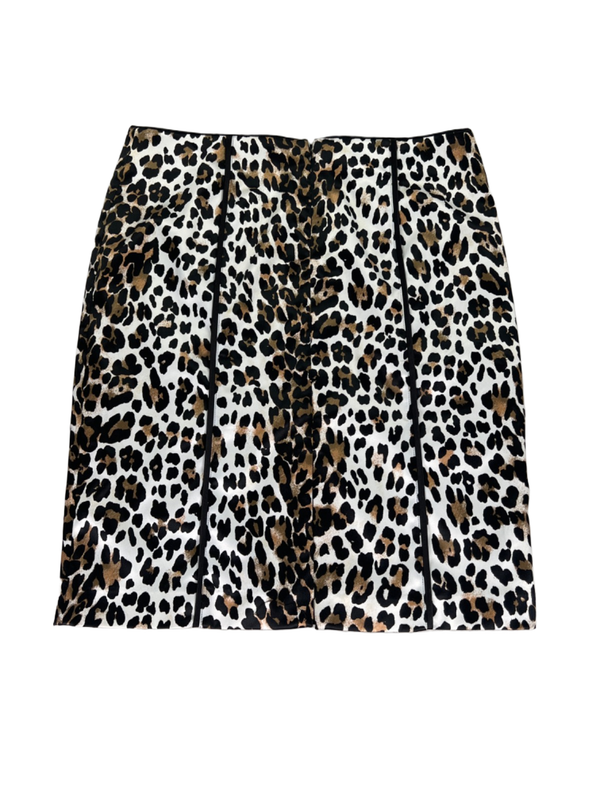 White House Black Market Women's Beige/Black Leopard Midi Pencil Skirt - 10 image 2