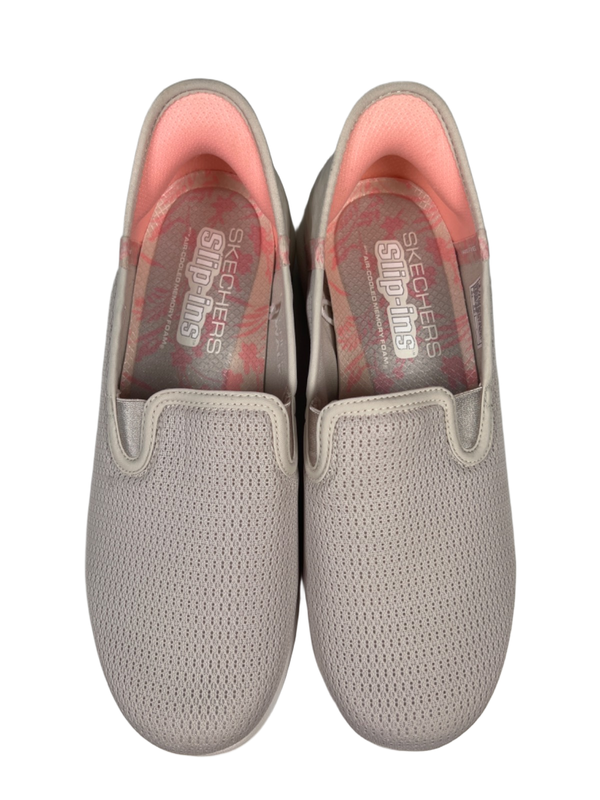 Skechers Women's Beige/Pink Go Walk Travel Fiji Slip On Shoes - 9 Wide image 3