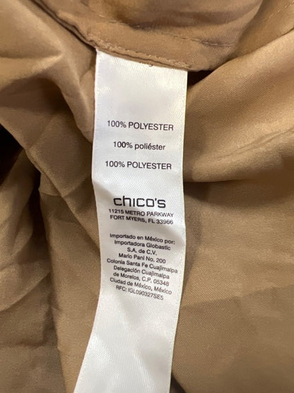Chico's Women's Tan Metallic Embellished Sleeveless Blouse - 2/US L image 4