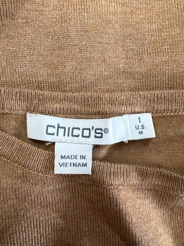 Chico's Women's Multicolor Colorblock Long Sleeve Zipper Cuff Sweater - 1/US M image 3