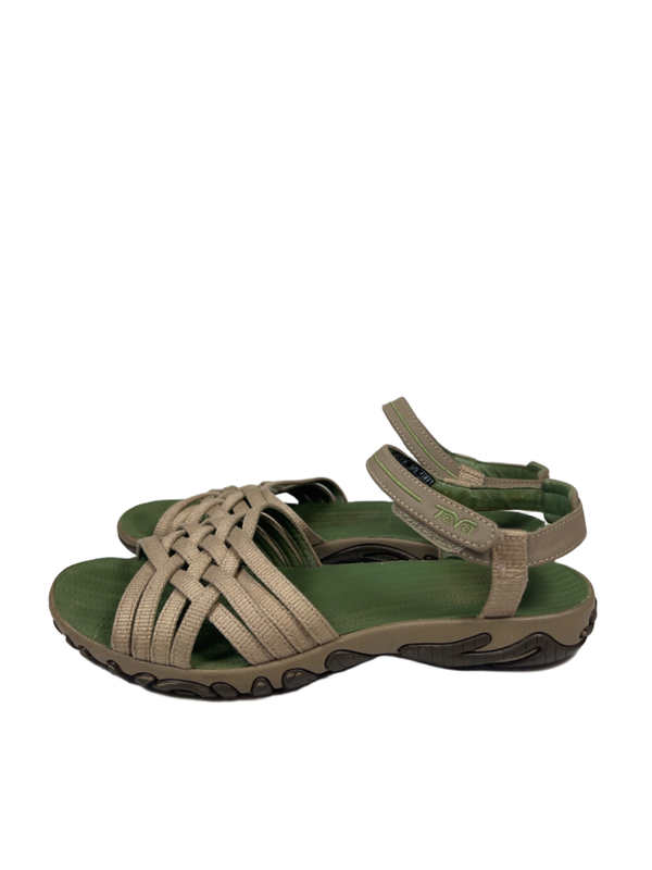 Teva Women's Tan/Green Haloa Strappy Slingback Walking Sandals - 7.5 image 5