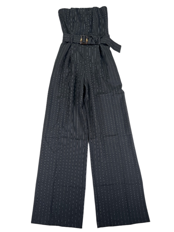 Monteau Women's Black Pinstripe Strapless Jumper - XS