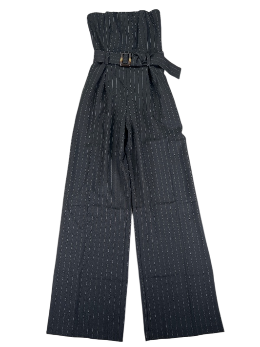 Monteau Women's Black Pinstripe Strapless Jumper - XS
