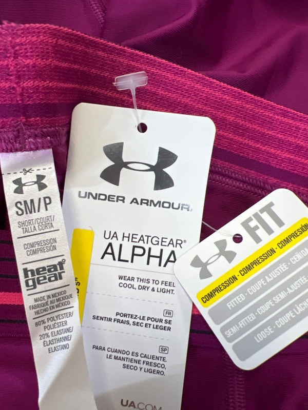 Under Armour Women's Purple HeatGear Alpha Mid 5" Compression Shorts - S image 3