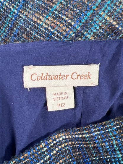 Coldwater Creek Women's Blue Tweed Straight Leg Skirt - 12 Petite image 3