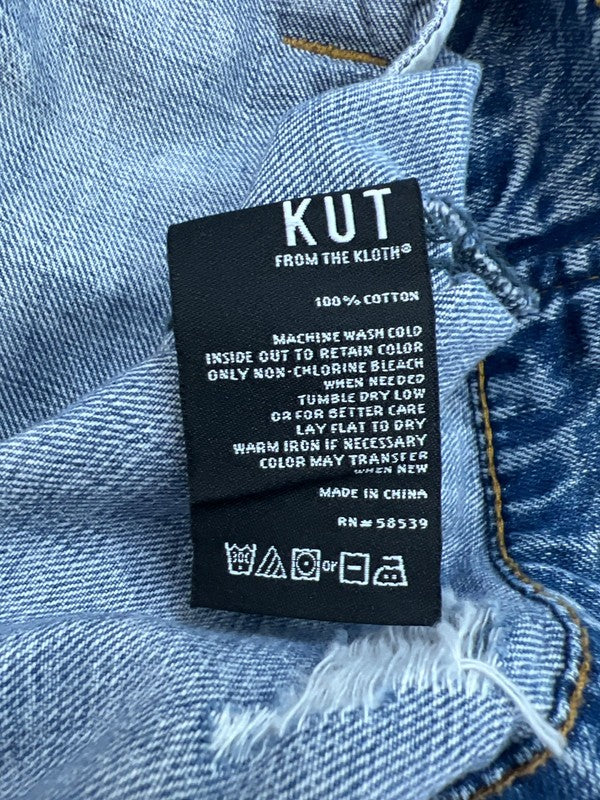 Kut From The Kloth Women’s Light Wash Distressed Jean Jacket - S image 4
