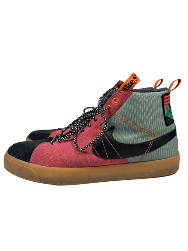 Nike SB Men's Green/Red Zoom Blazer Mid PRM Lace Up Sneakers - 12 image 5