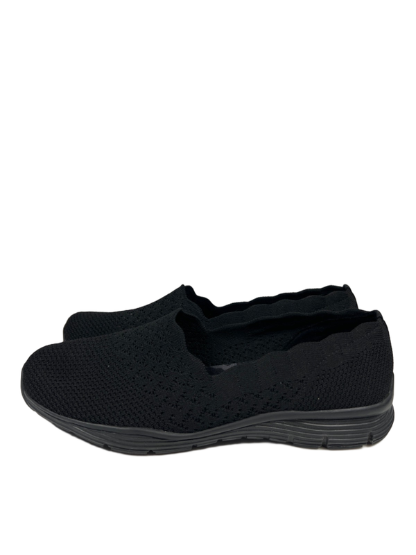Skechers Women's Black Classic Fit Seager Stat Knit Slip On Shoes - 10 image 5