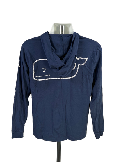 Vineyard Vines Men's Blue Graphic Long Sleeve Hooded Shirt - M image 2