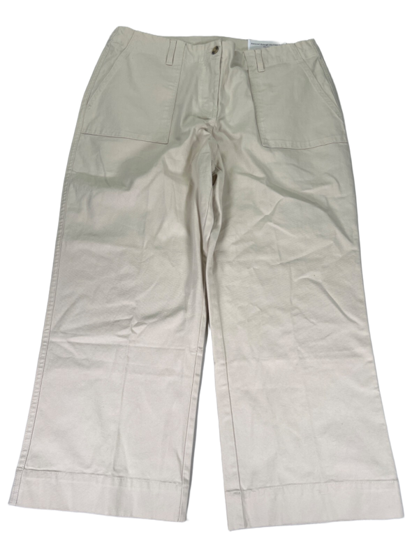 Christopher & Banks Women's Beige Relaxed Fit High Rise Cropped Ankle Pants - 12