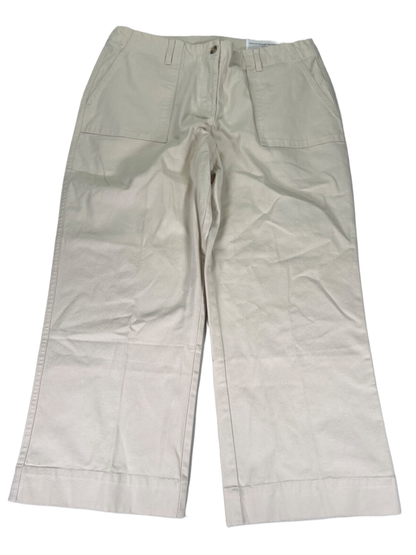 Christopher & Banks Women's Beige Relaxed Fit High Rise Cropped Ankle Pants - 12