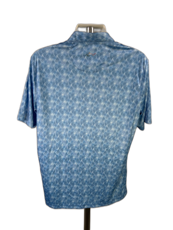 Greg Norman Men's Blue Short Sleeve Athletic Golf Polo - L image 2