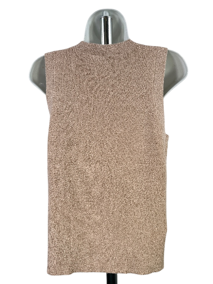 Cyrus NYC Women's Beige/Oat Sleeveless Sweater Tank Top - L image 2