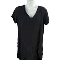 Cloth and Stone Women's Black Short Sleeve V-Neck Hi-Low Tunic T-Shirt - M