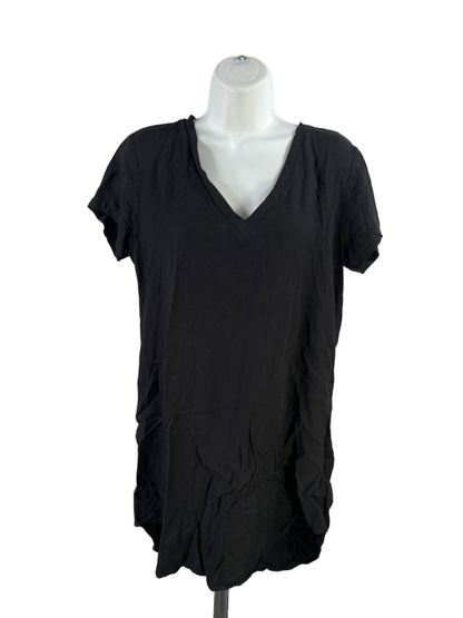 Cloth and Stone Women's Black Short Sleeve V-Neck Hi-Low Tunic T-Shirt - M