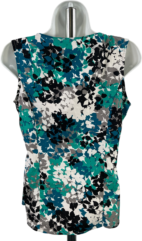 Banana Republic Women’s Blue Ruffle Front Button Up Sleeveless Blouse - S image 2