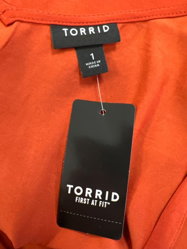 Torrid Women's Orange Satin Sophie V Neck Sleeveless Cami Blouse - 1 Plus image 3