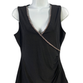 White House Black Market Women's Black Beaded V-Neck Tank Top Blouse - S