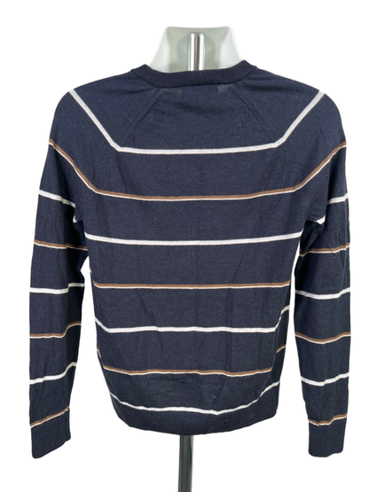 Banana Republic Women's Blue Wool Striped Long Sleeve Crewneck Sweater - M image 2