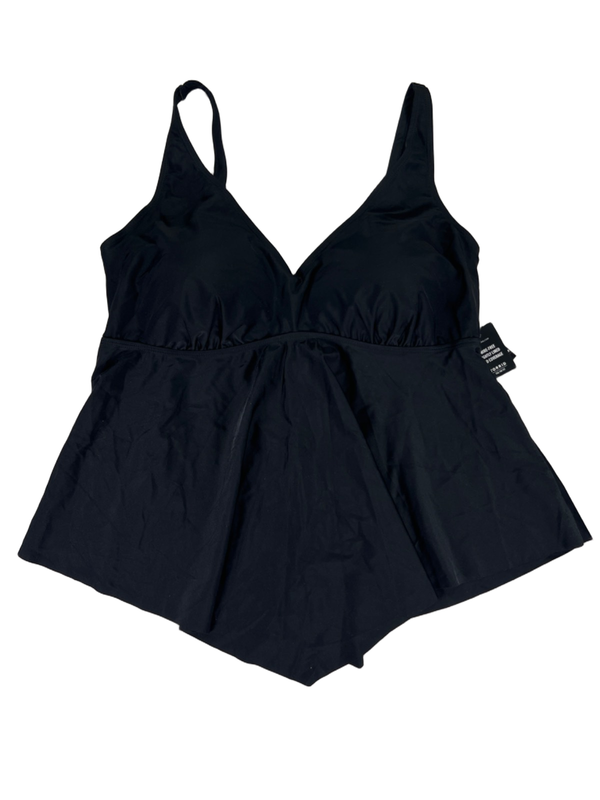 Torrid Women's Black V Neck Multiway Strap Wireless Tankini Top - 2 Plus