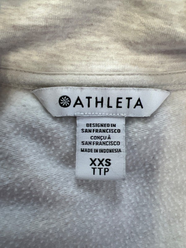 Athleta Women's Ivory/Beige Purana V-Neck Long Sleeve Wrap Sweatshirt - XXS image 3