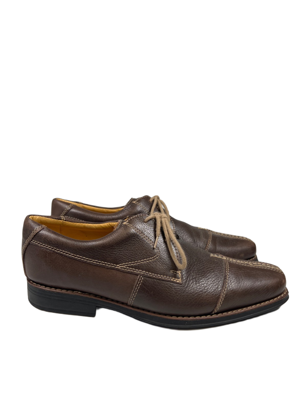 Sandro Moscoloni Men's Brown Leather Comfort Lace Up Derby Loafers - 9.5